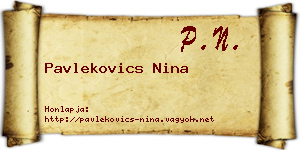 Pavlekovics Nina névjegykártya